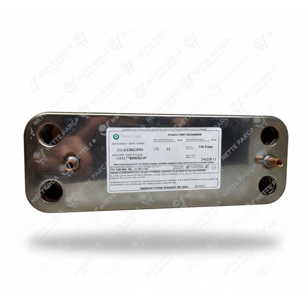 KOMBİ PLAKALI EŞANJÖR (ÖNAYSAN) DEMİRDÖKÜM ADEN NEVA NITRON 12 PLAKA 166MM