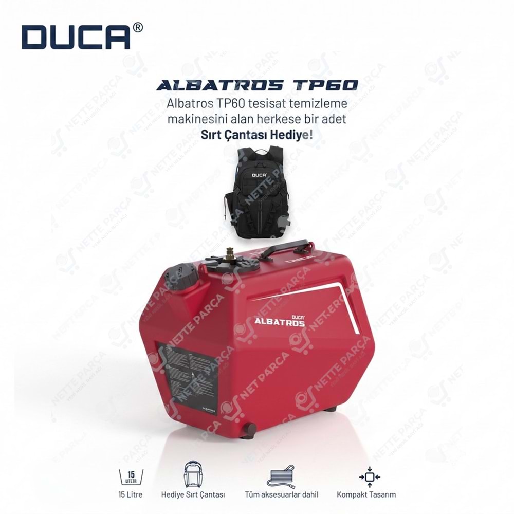 Duca Albatros Profesyonel Tesisat ve Petek Temizleme Makinesi