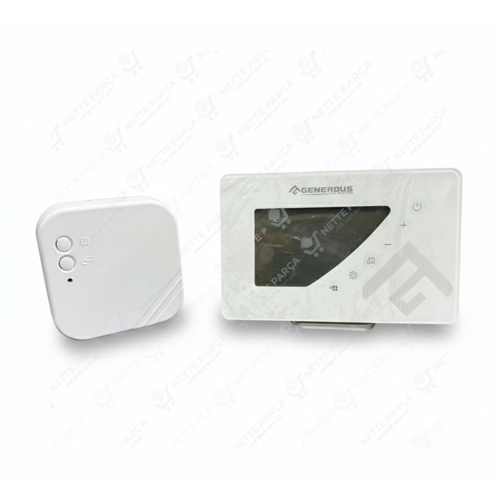 GENEROUS ODA TERMOSTATI KABLOSUZ RF PROGRAMLI FON IŞIKLI DOKUNMATIK BEYAZ