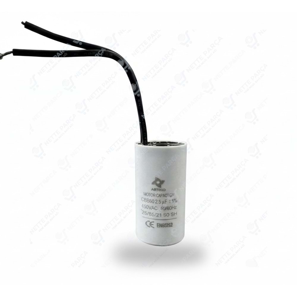 KONDANSATÖR 2.5UF 4.7CM CAP 2,5CM KABLO 8CM
