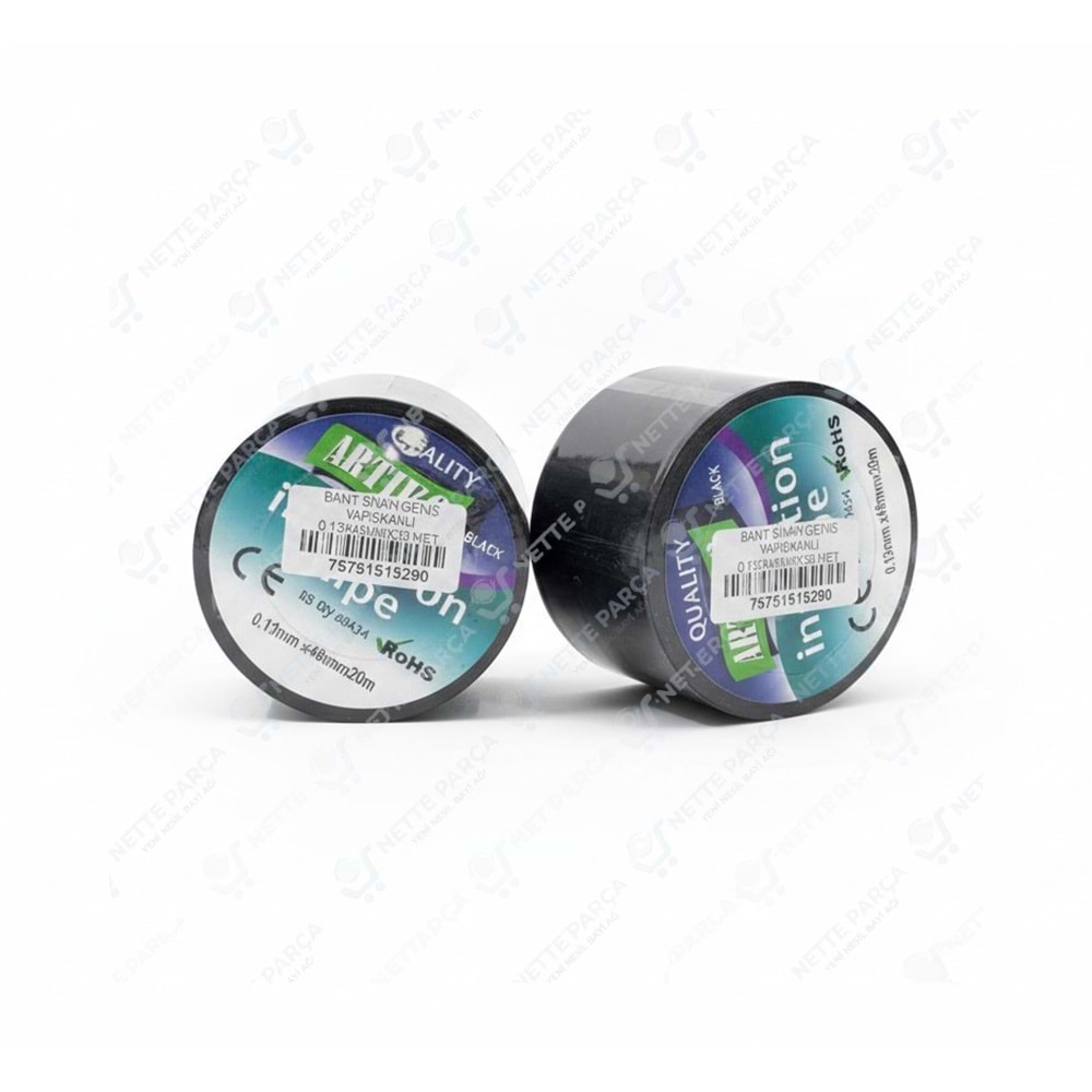 BANT SİYAH GENİŞ YAPIŞKANLI 0.13X48MMX20 MET