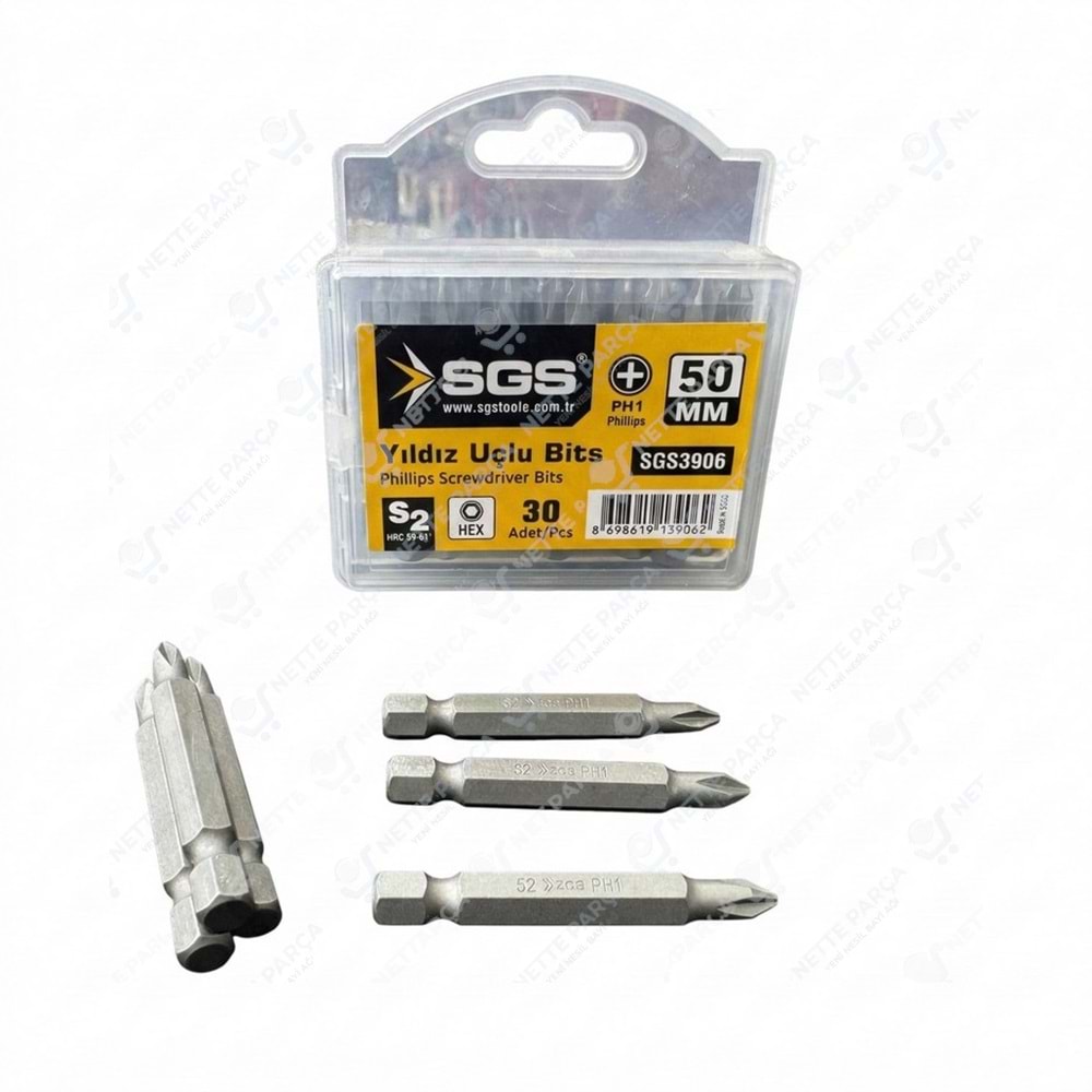SGS YILDIZ UCLU BİTS PH1X50 MM SAND-PRO SERİSİ (3906) 1 ADET