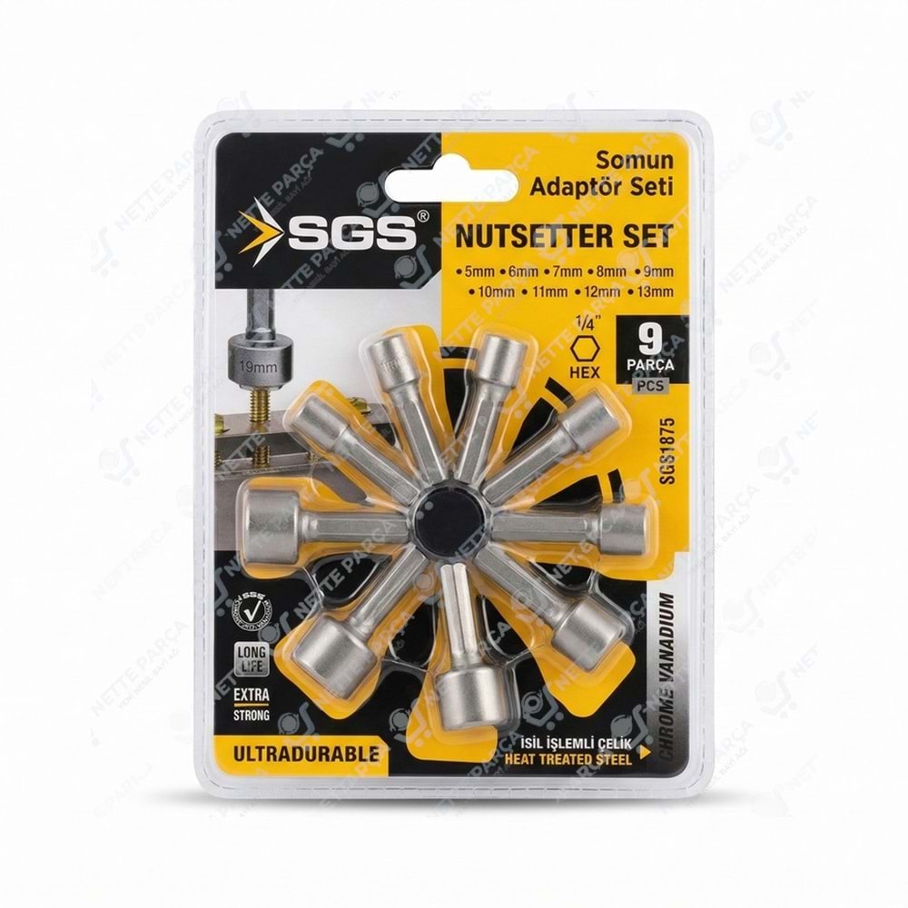SGS SOMUN ADAPTÖR SETİ 9 PARÇA (SGS1875)