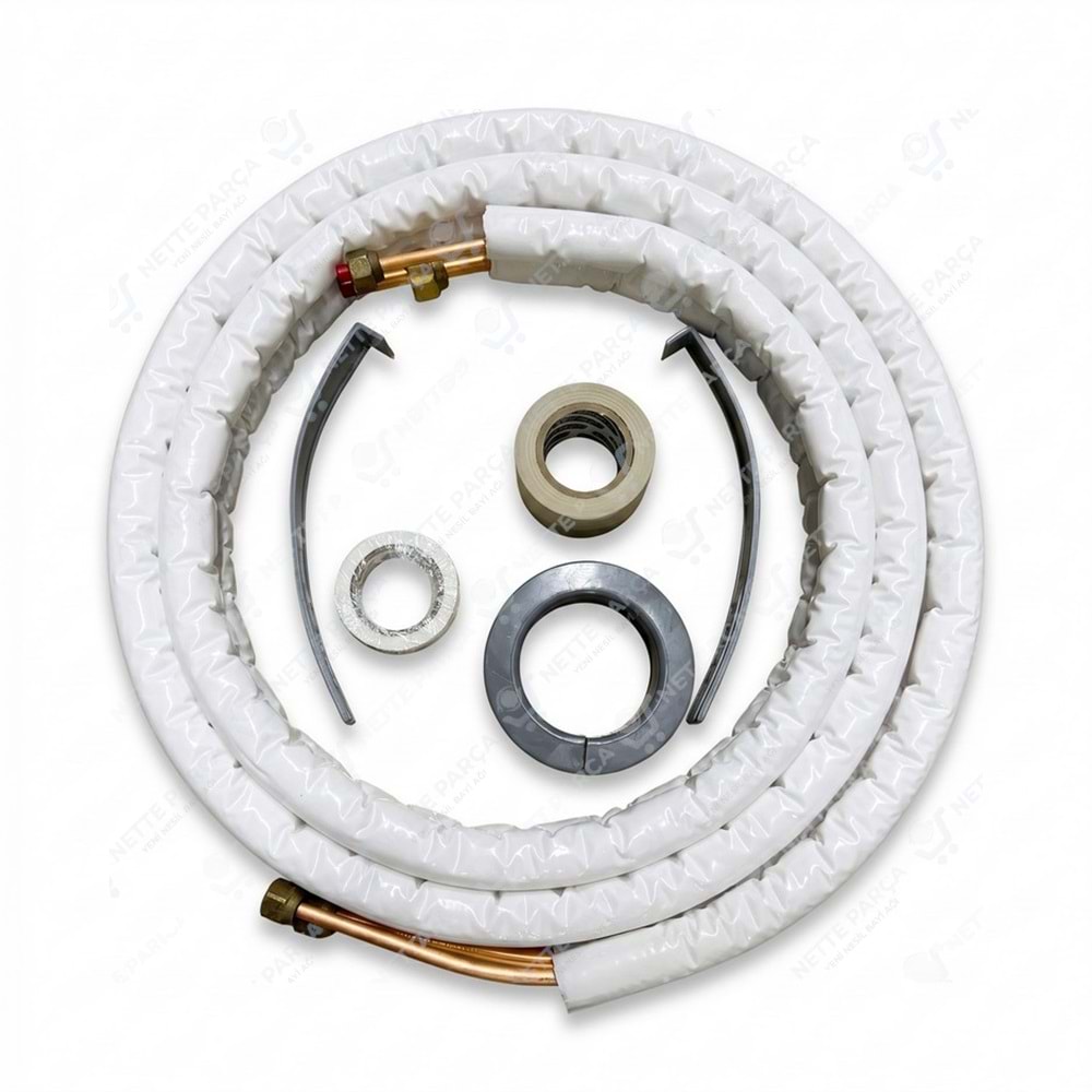 3 Metre Klima Bakır Montaj Kiti 1/4 - 1/2 (Rekorlu ve İzoleli Set)