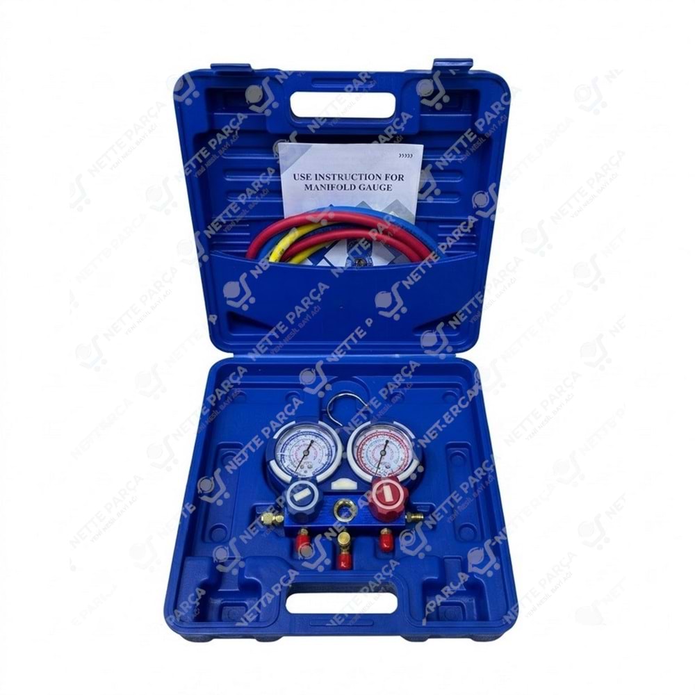 Artigo CH 2 li Çantalı Manifold Seti (R32, R134a, R407c, R410A) - 90 cm Hortumlu