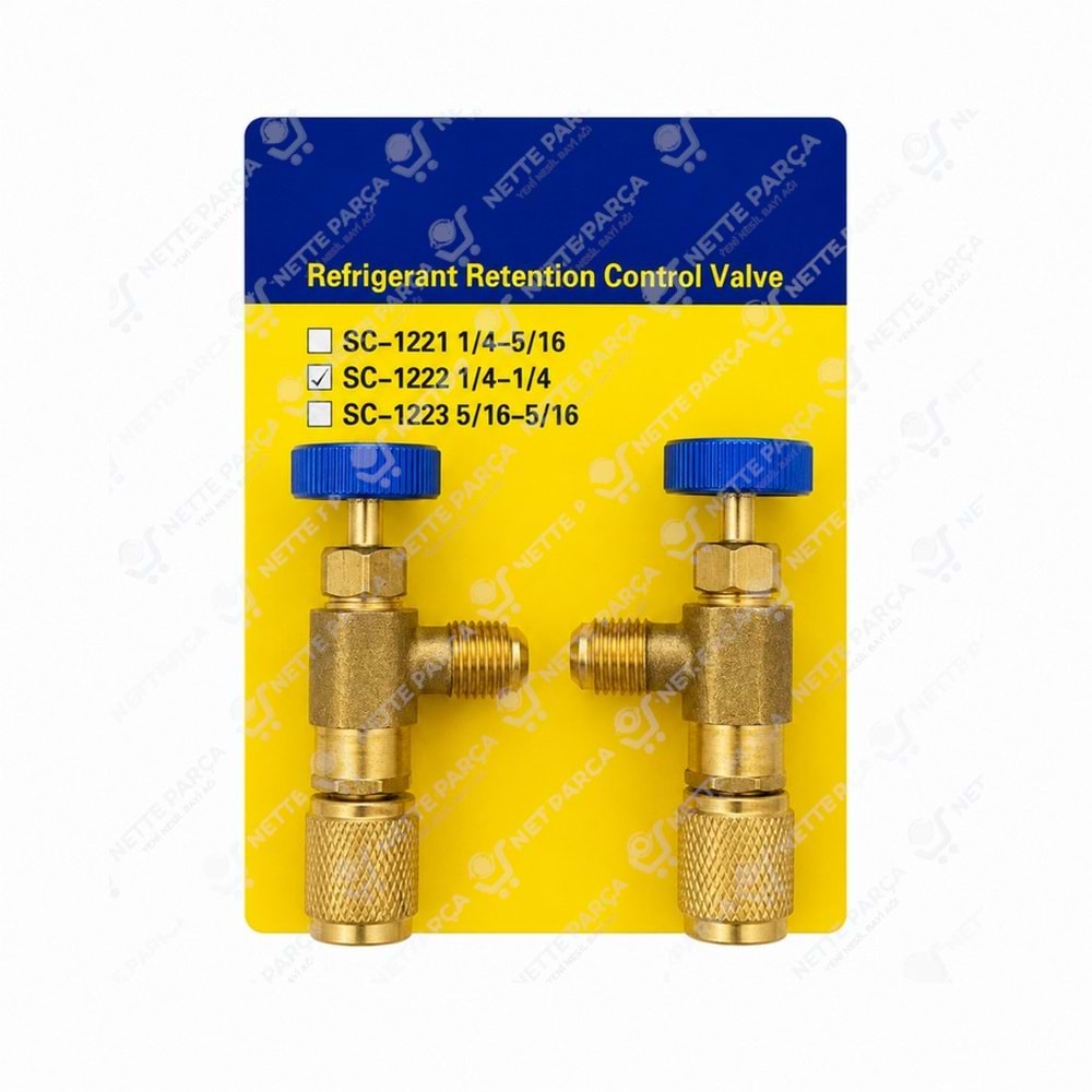 HS-1222 R22 Gaz Vanası | 1/4 Dişi - 1/4 Erkek Adaptör