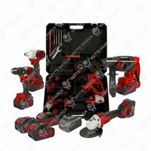 Repton Kömürsüz Akülü 4lü Set - 3 Bataryalı ve Taşıma Çantalı Profesyonel Paket