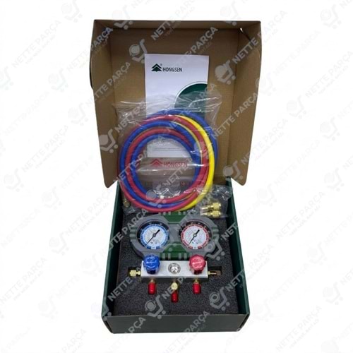 Hongsen HS-S60-104 Manifold Gaz Şarj Saati (R410A, R407C, R404A, R134a)