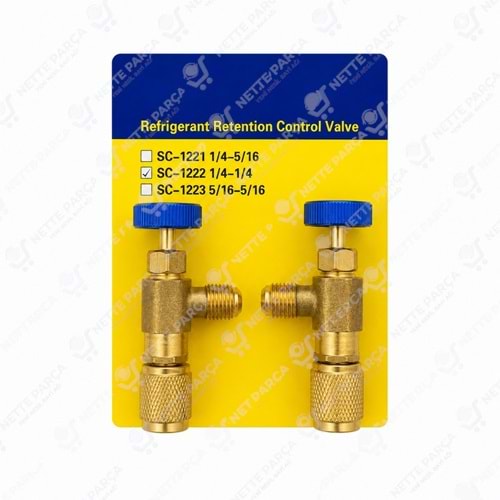 HS-1222 R22 Gaz Vanası | 1/4 Dişi - 1/4 Erkek Adaptör