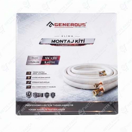 Generous 1/4 - 1/2 Klima Montaj Seti 3 Metre | Alüminyum Montaj Kiti | Nette Parça