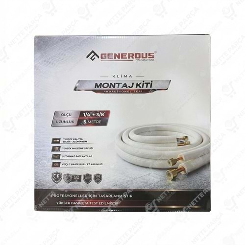 Generous 1/4 - 3/8 Klima Montaj Seti 5 Metre | Alüminyum Montaj Kiti | Nette Parça